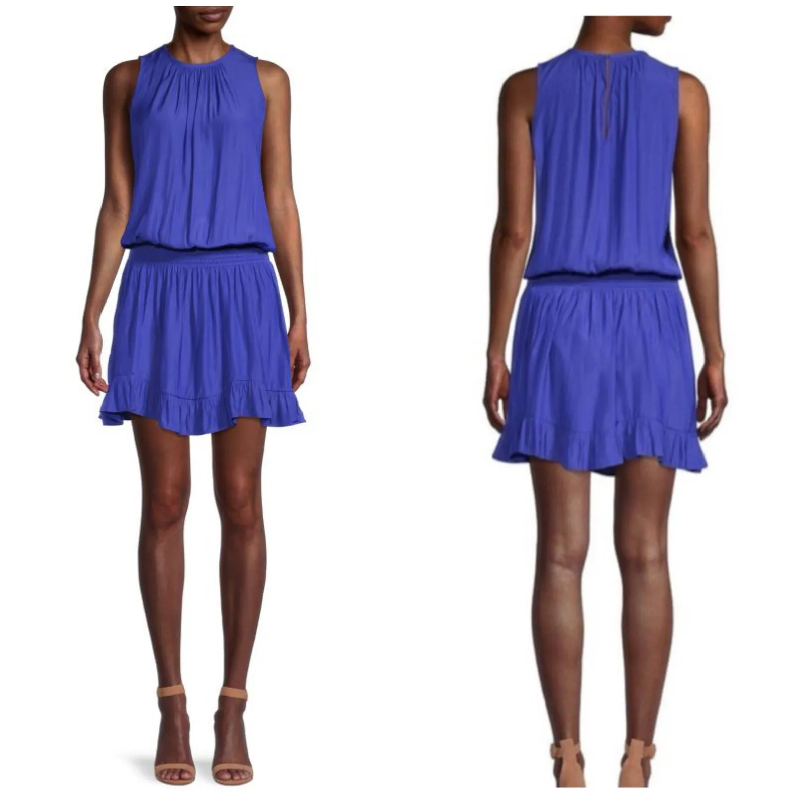 Ramy Brook Dany Blouson Dress Size Small Cobalt Blue Mini Sleeveless - Image 2