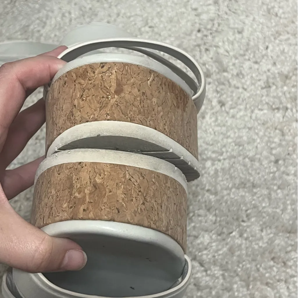 Vince Leather Jet White Platform Sandal Size 9.5 - Image 8