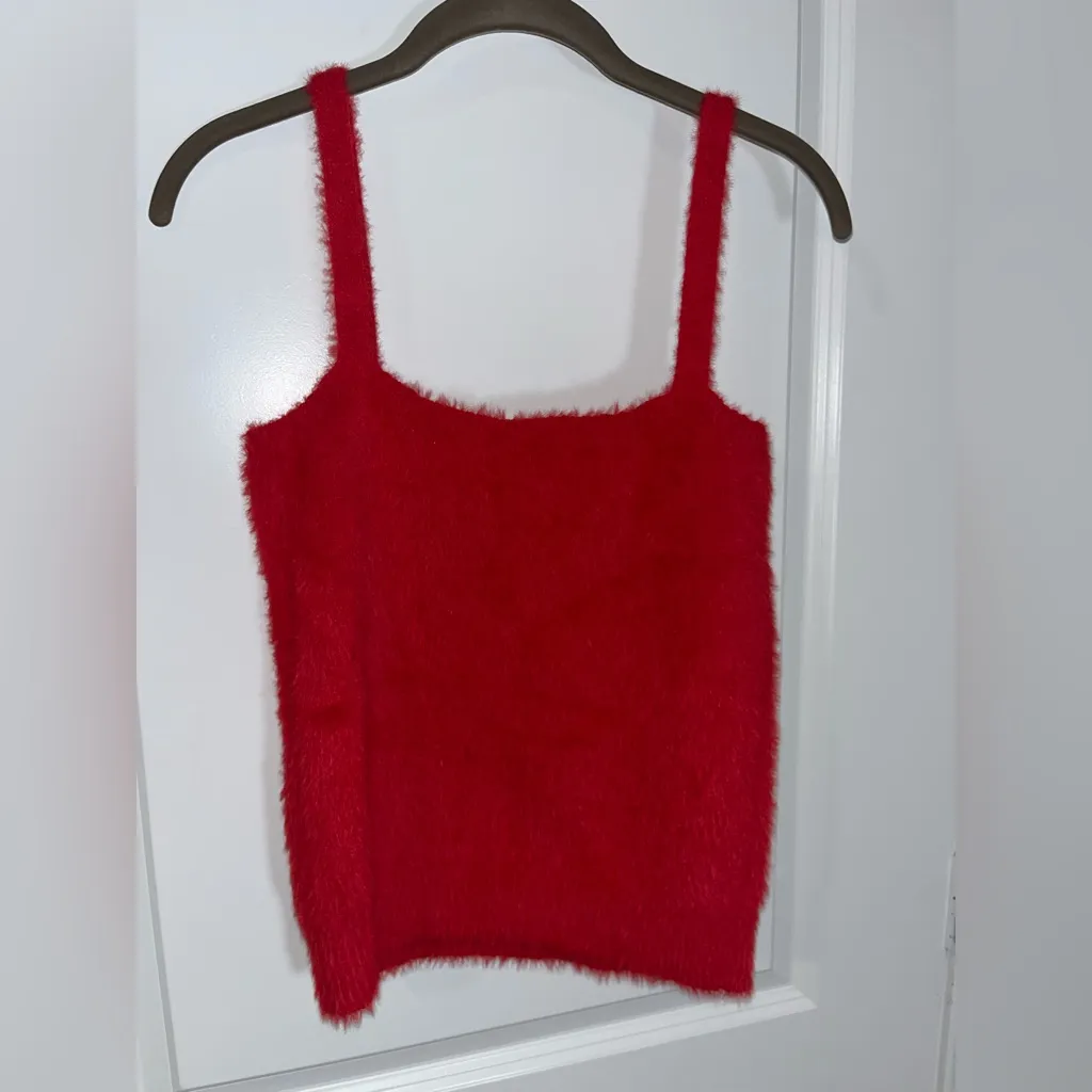 Willow & Wind Women’s Thneed Knit Stretch ClassicRed Fuzzy Sleeveless Tank Top L Red Size L - Image 6