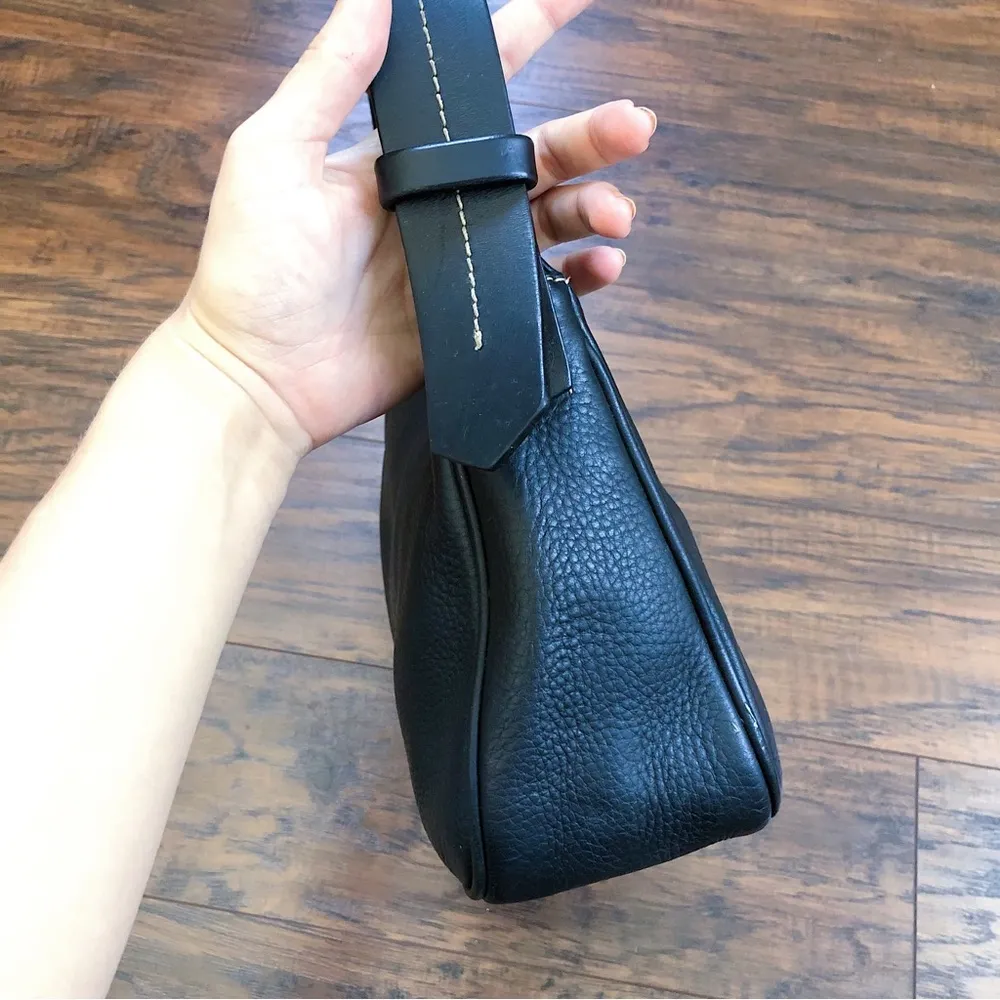 Dooney & Bourke • vintage black leather purse bag pebbled shoulder hobo - Image 10