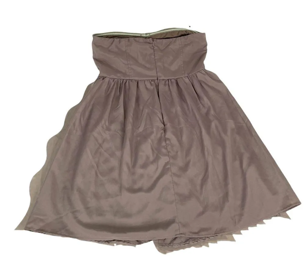 Doe & Rae Strapless Ruffle Dress, Taupe, Medium - Image 2