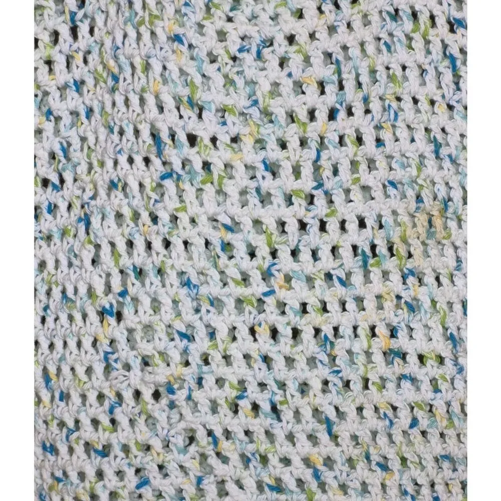 Handmade Crochet Shoulder Bag Purse Satchel Variegated Blue Green Hippie Boho - Image 5