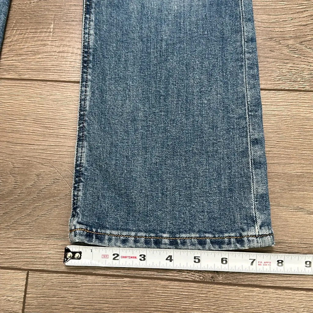 J. Crew Mid Rise Flare Crop Stretch Blue‎ Jeans Size 29 Petite - Image 11