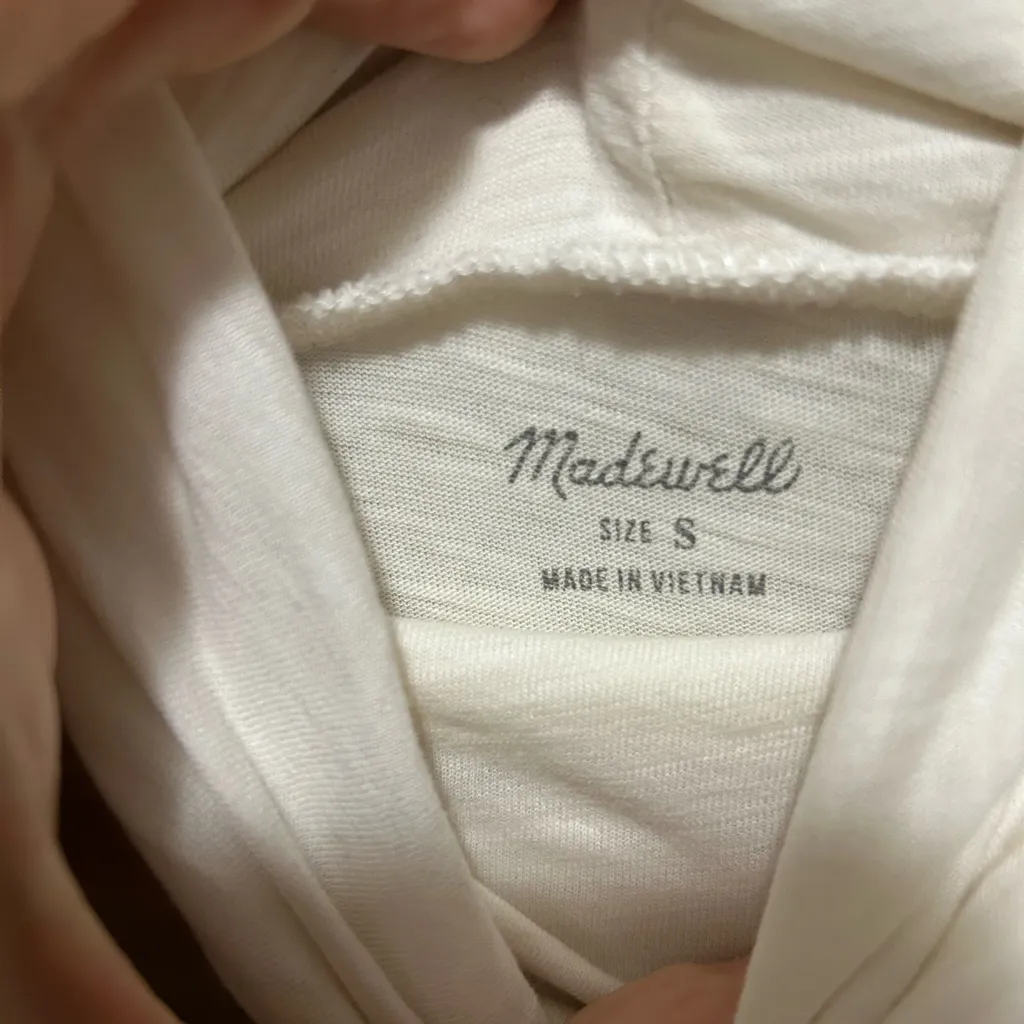 Madewell Whisper Cotton Turtleneck Tee Size Small Cream/ Off White - Image 4