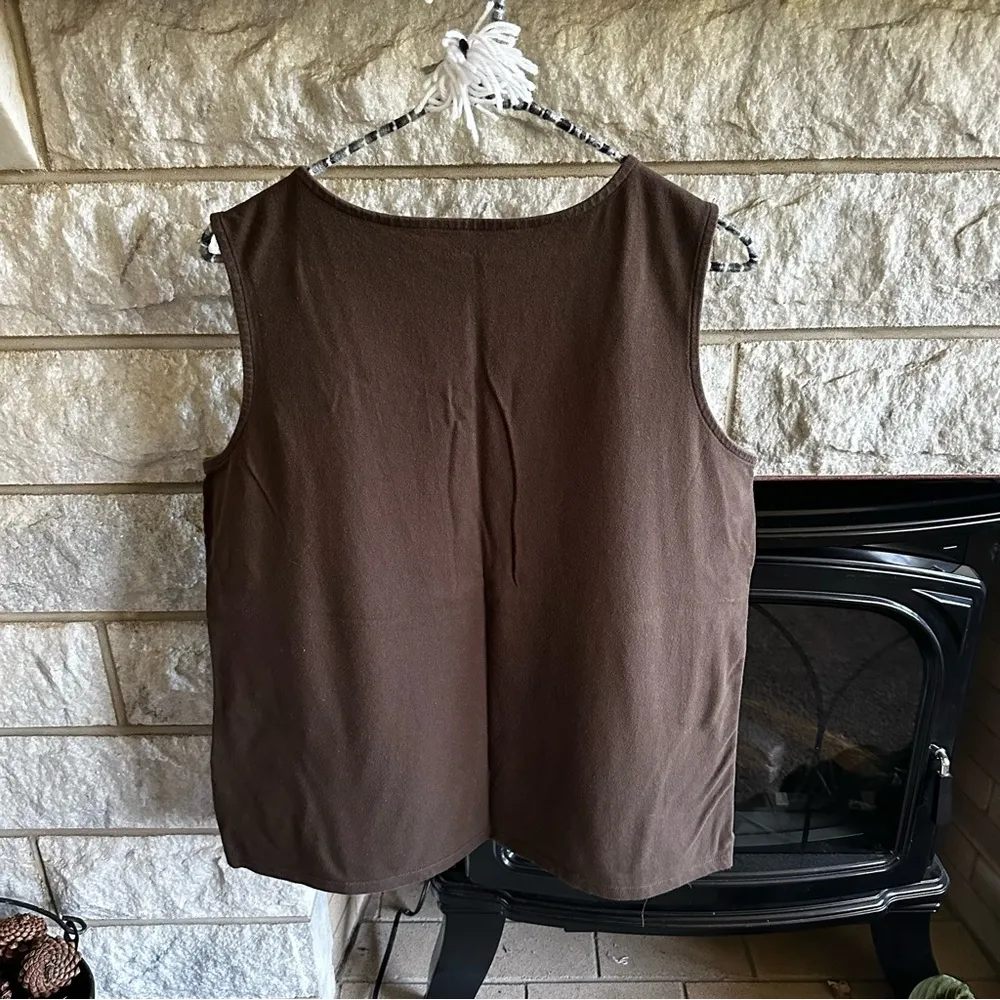 Coldwater Creek scoop neck layering tank top brown XL 16 - Image 2