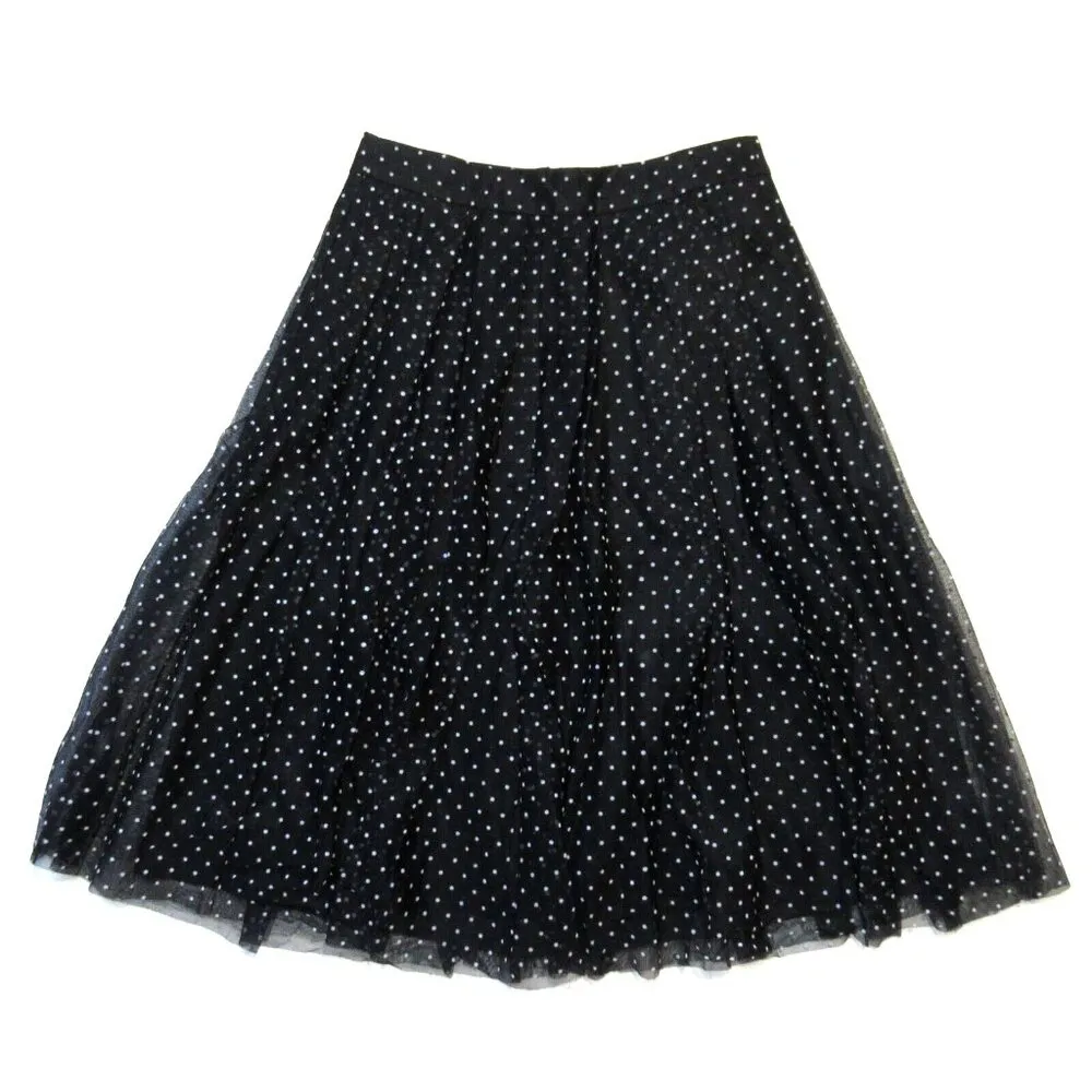 NWT J.Crew x Net-a-porter Fia in Black Ivory Polka Dot Flocked Tulle Skirt 2 - Image 3