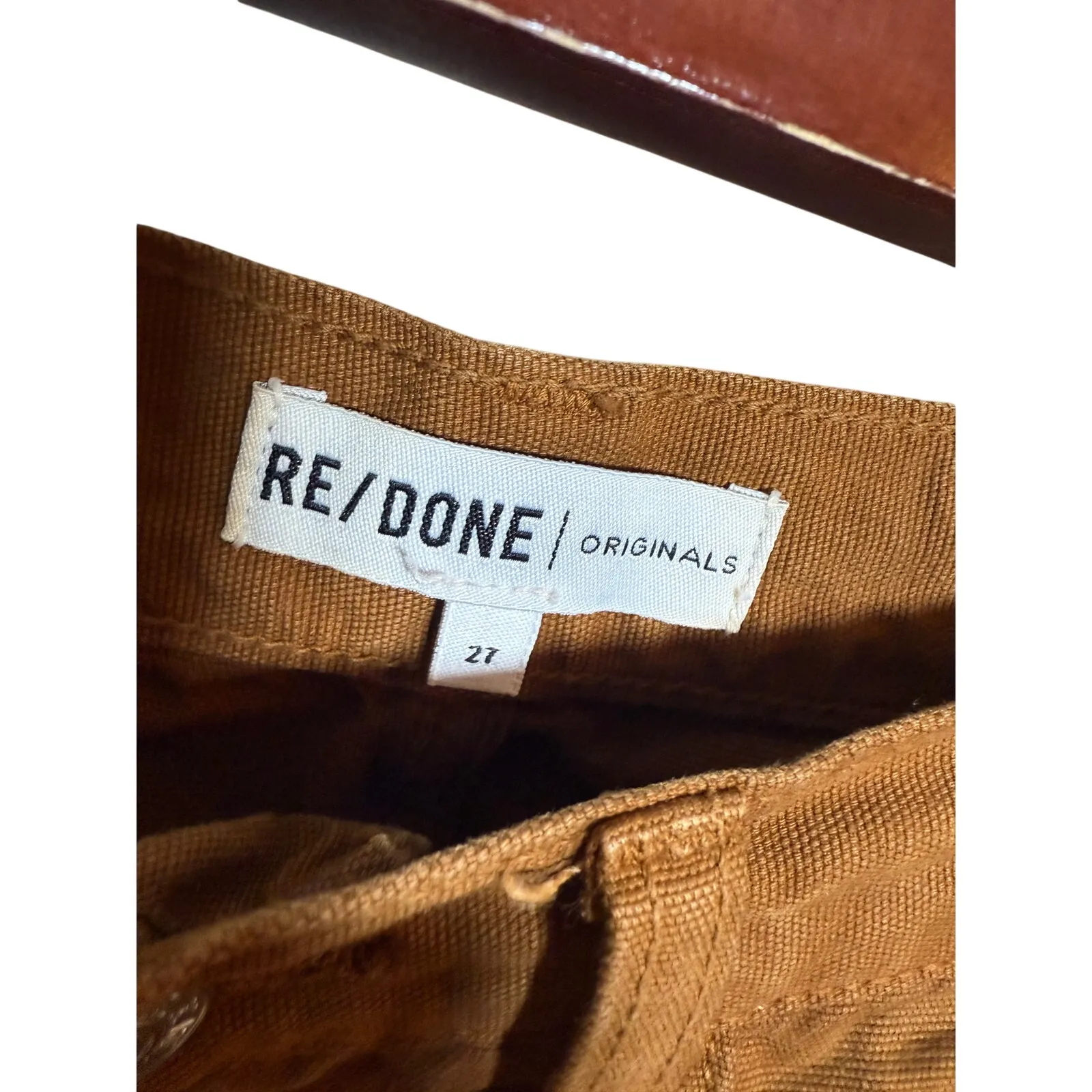 Re/Done 70s Ultra High Rise Stove Pipe Jeans in Clay Women’s Sz. 27 - Image 3