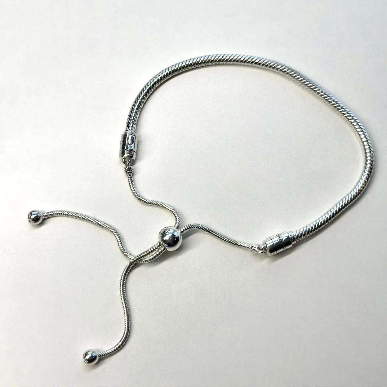 Pandora Snake Chain Slider Sterling Silver Bracelet - Image 2