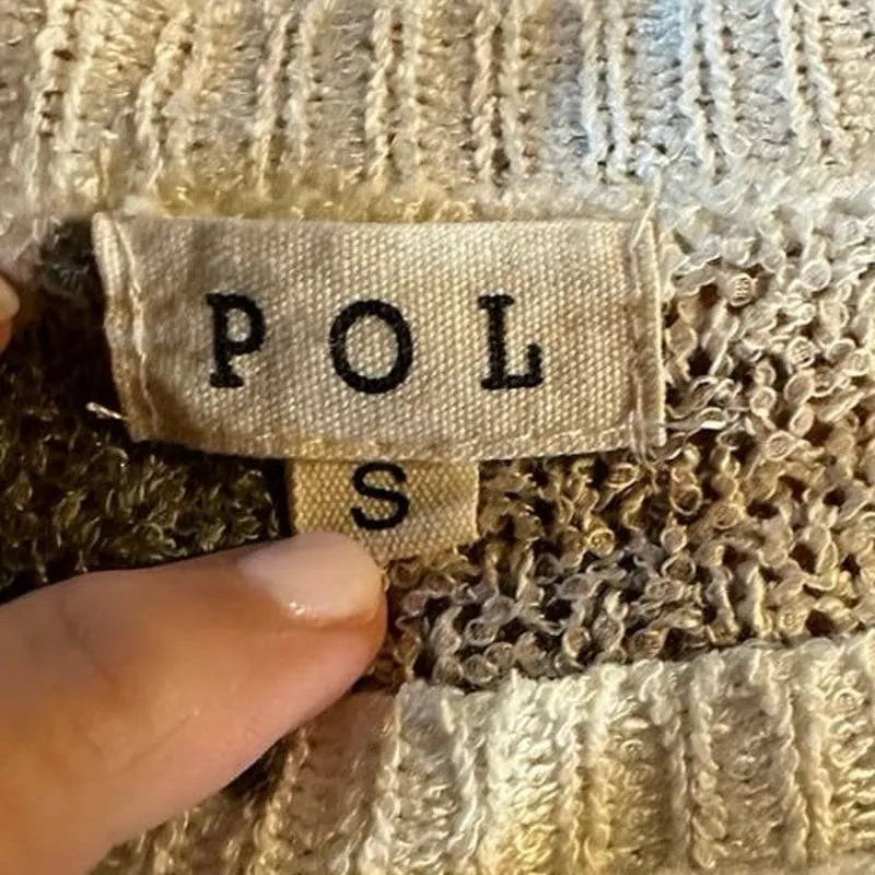 POL Women's Size S Gray/Green Star‎ Pattern Pullover Sweater Polyester - Image 3