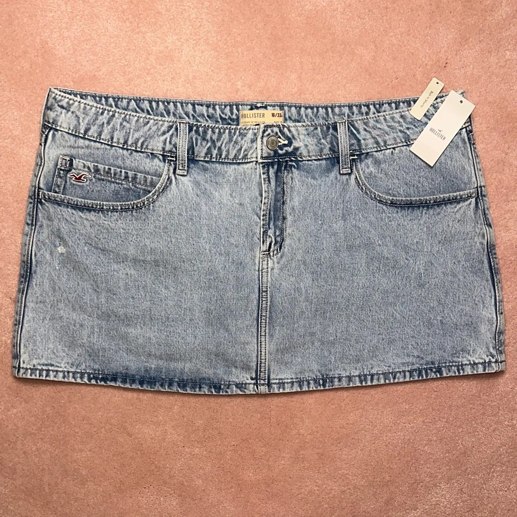 Hollister Limited Edition 25 Years Of Hollister Denim Micro Mini Skort NWT - Image 2
