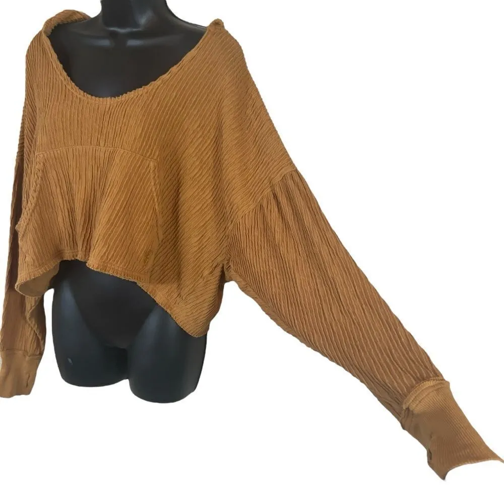 Free People Movement Slouchy Cropped Ribbed Hoodie - Image 4