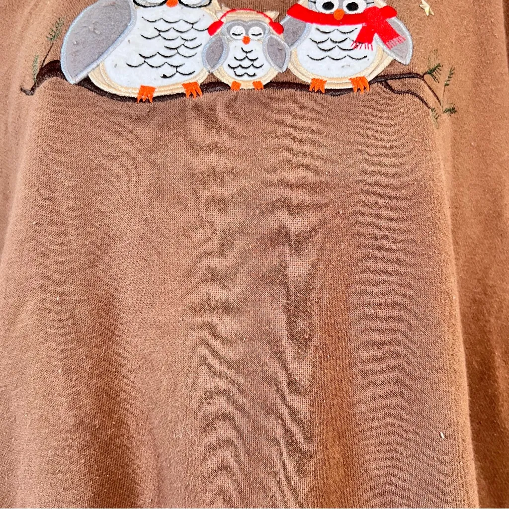 Vintage Brown Owl Embroidered Sweatshirt Size undefined - Image 7