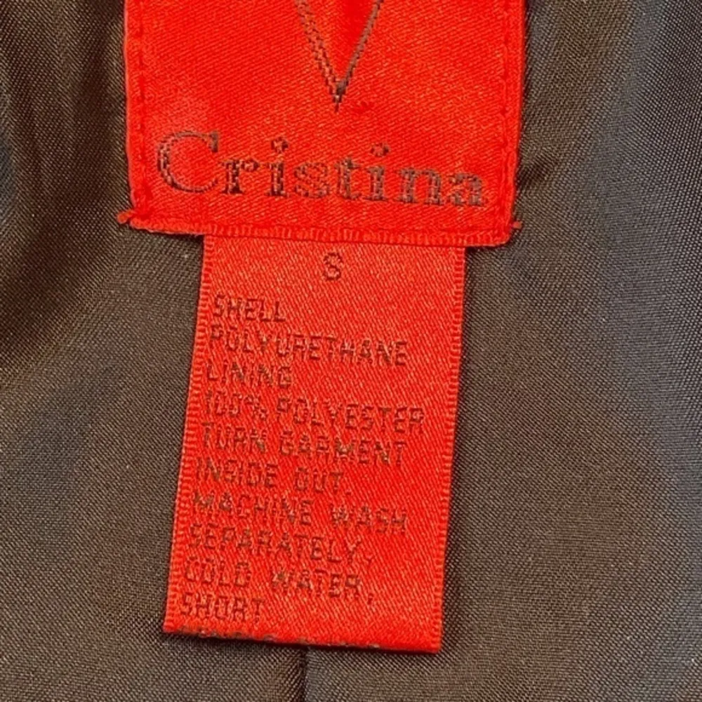 Christina Boy Meets Girl Black Veganleather Zipper Sleeveless Vest Size Small Black - Image 9