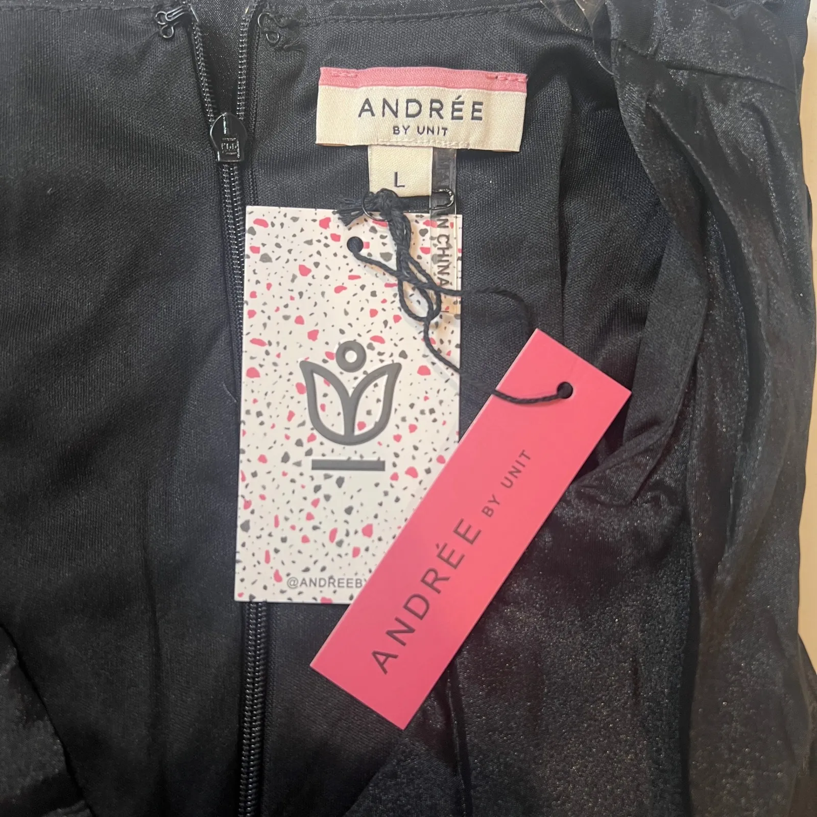 Andrée by Unit Women's Large Black Ruched Mini Dress Sheer Sleeves Chic Party - Image 5