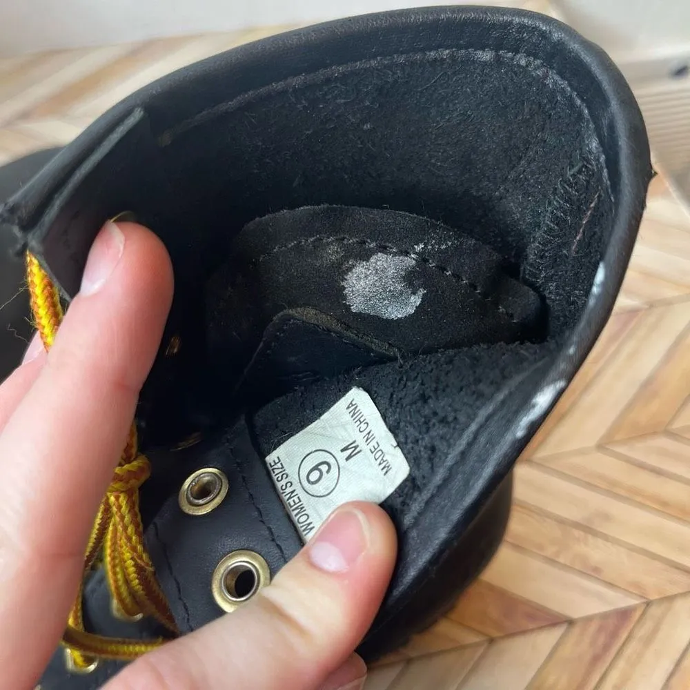 AD Tec | women black leather logger lace up oil resistant work boots Size 9 - Image 3