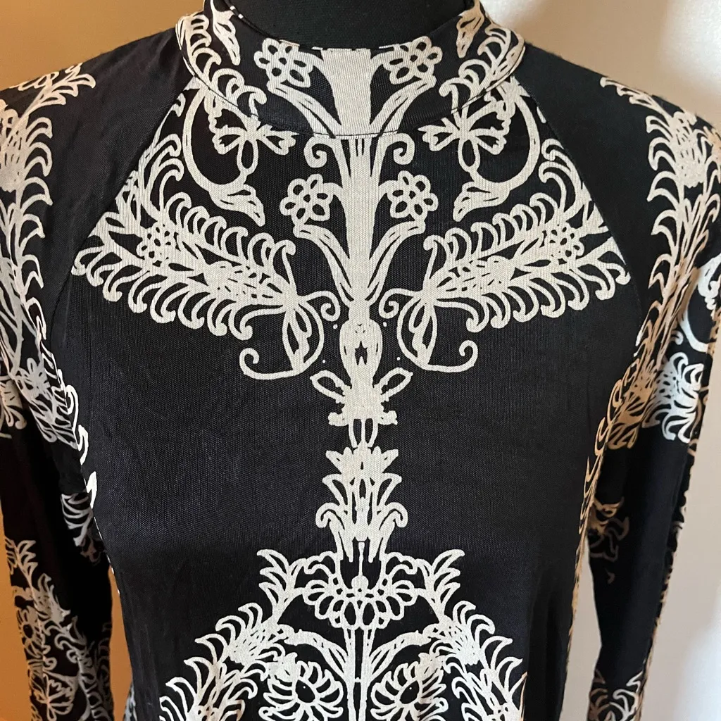 FREE PEOPLE  paisley black & white‎ dress. Size S/P - Image 4
