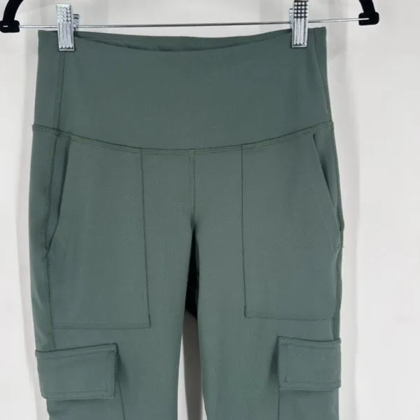 Old Navy Women’s Hi Rise PowerPress Cargo 7/8 Leggings Size M Forest Shade Green - Image 11