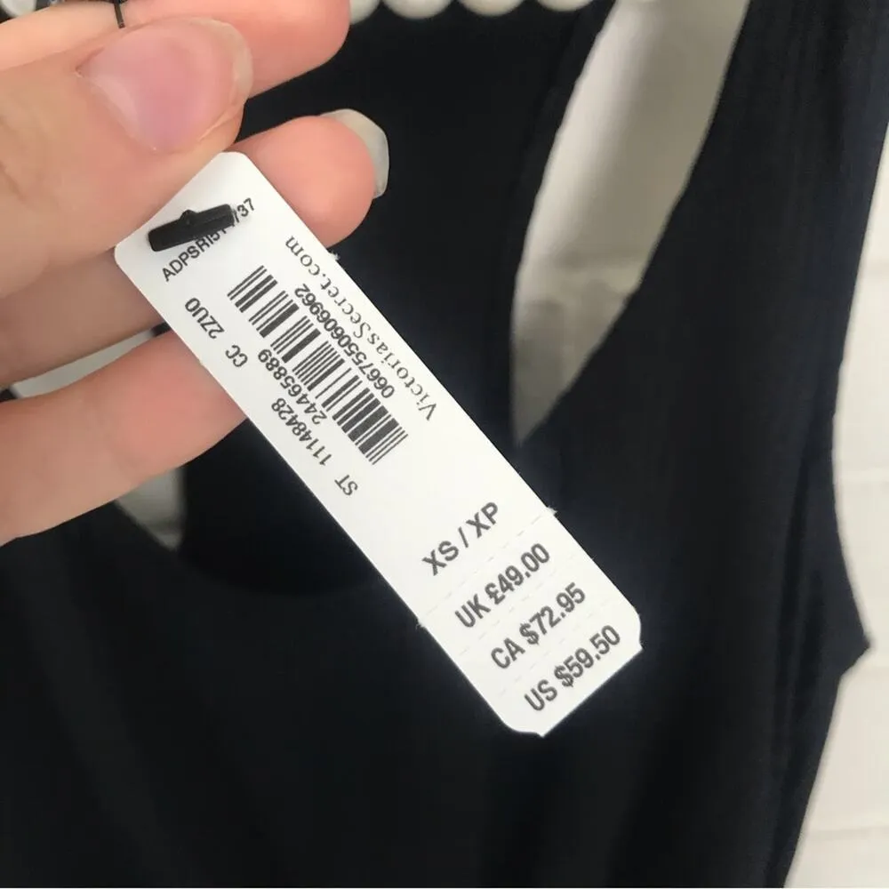 NWT Victoria’s Secret Black Ribbed Front Cut Out Knot Tank Dress - Image 12