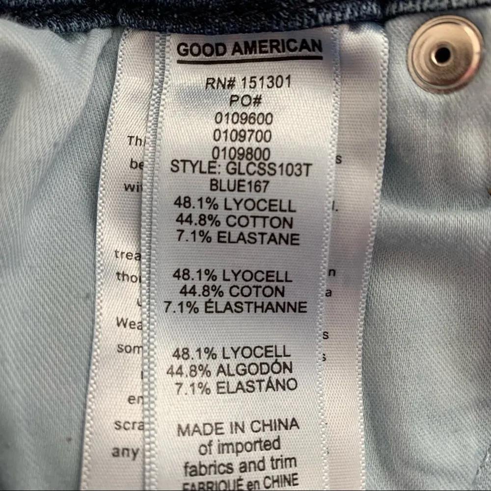 Good American Good Legs Skinny Side Slit Hem Jeans Size 0/25 - Image 8