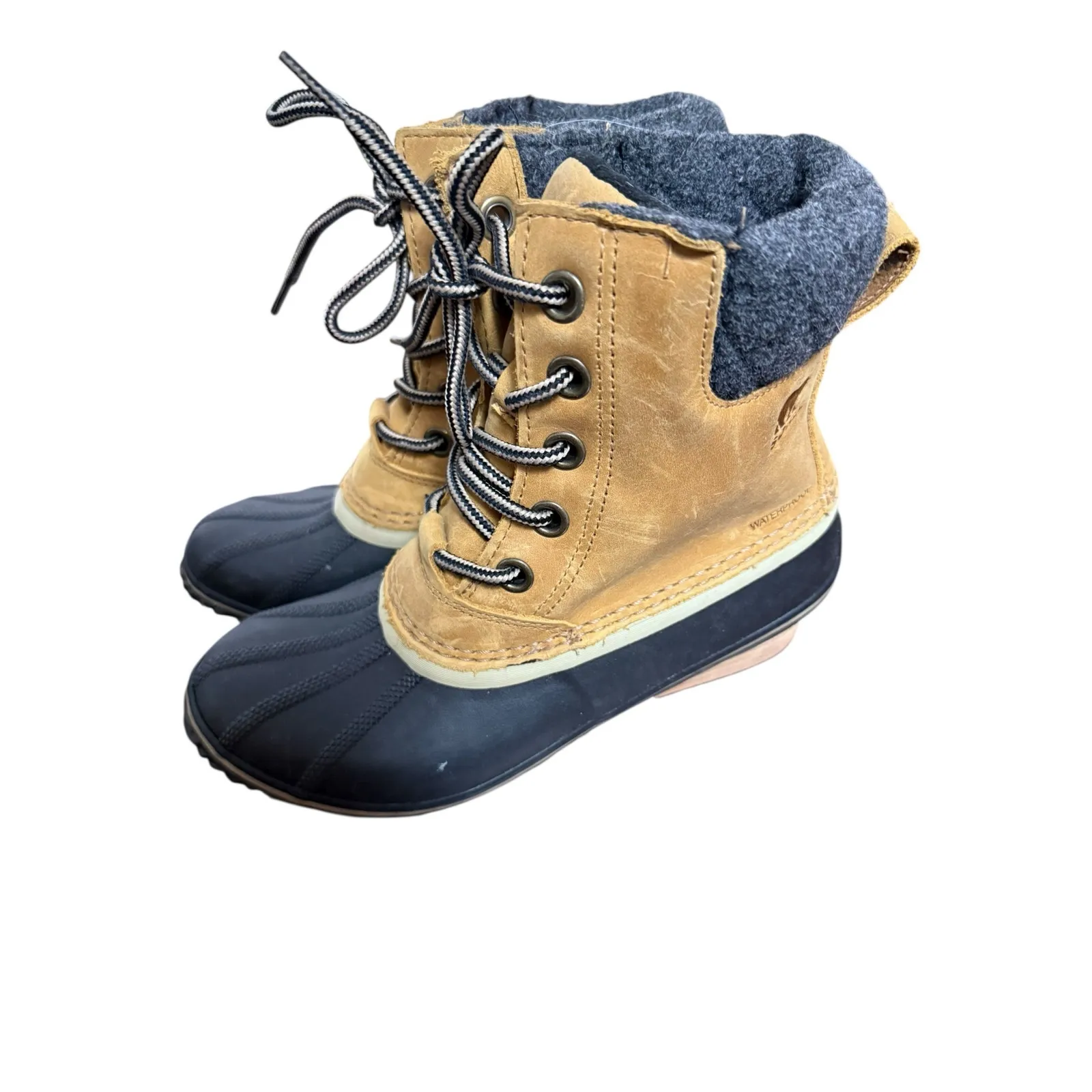 Sorel Slimpack II Lace Up Heeled Duck Toe Waterproof Leather Winter Boots Size 7 - Image 3