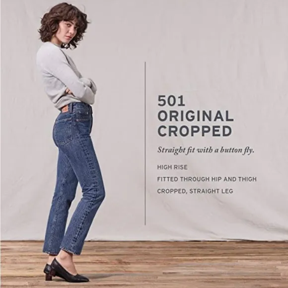 NWOT Levi 501 Jeans Cropped - Image 2