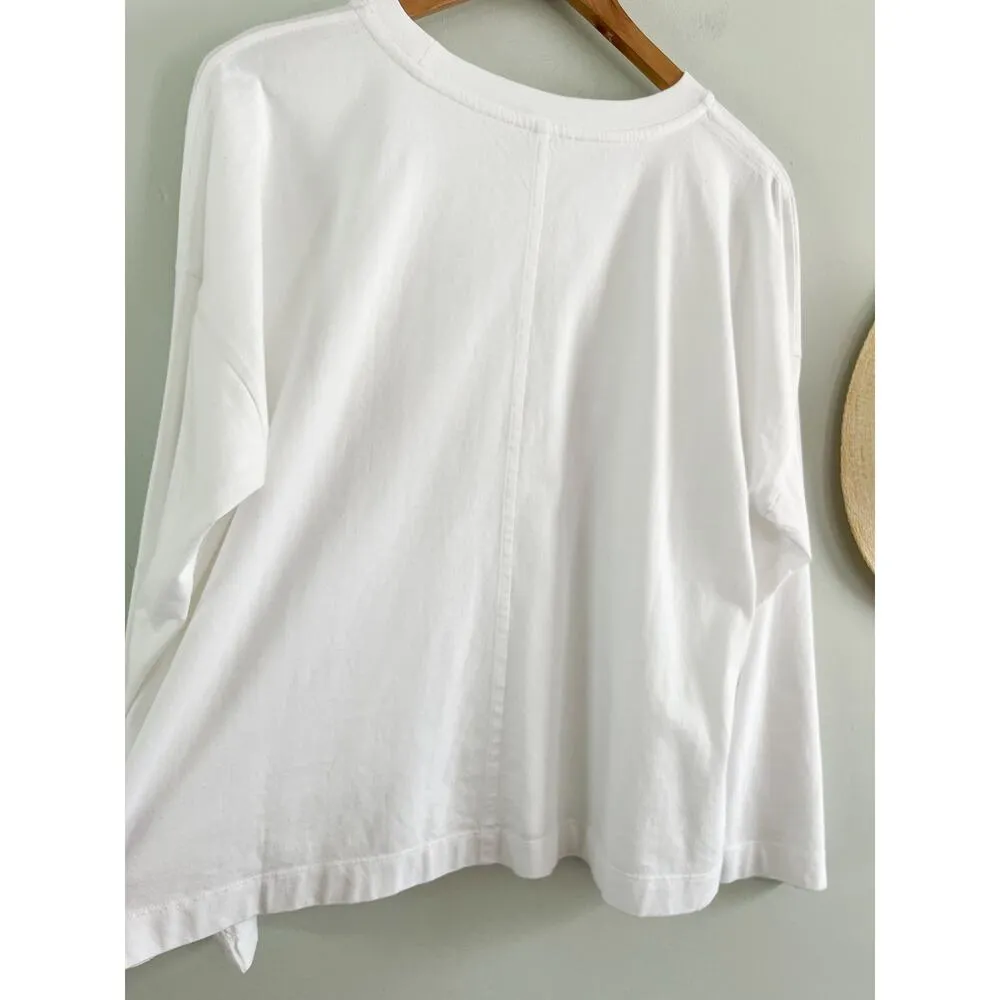 Madewell | NWT | Easy Crewneck Long-Sleeve Tee in Eyelet White | Sz M - Image 9