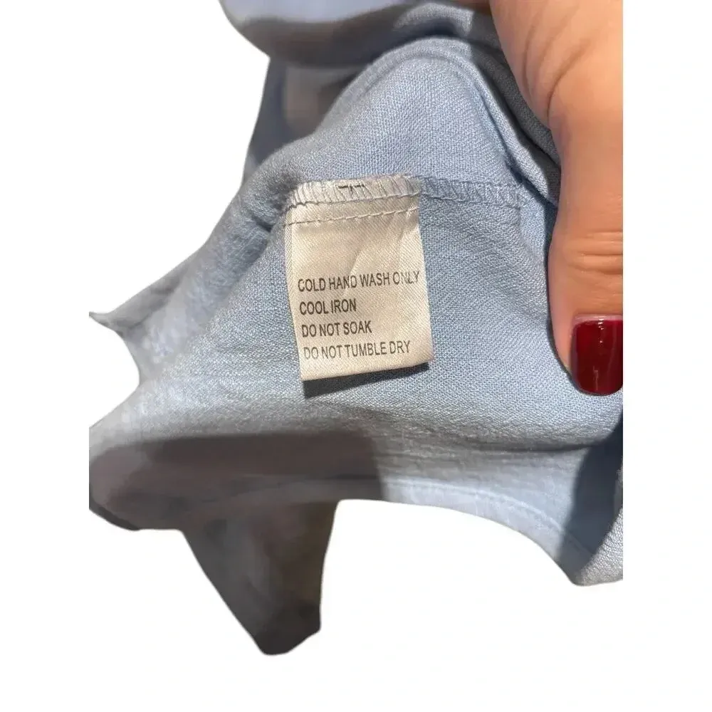 Princess Polly Light Baby Blue Fairy Babydoll Mini Dress with Slit Size 4‎ - Image 5