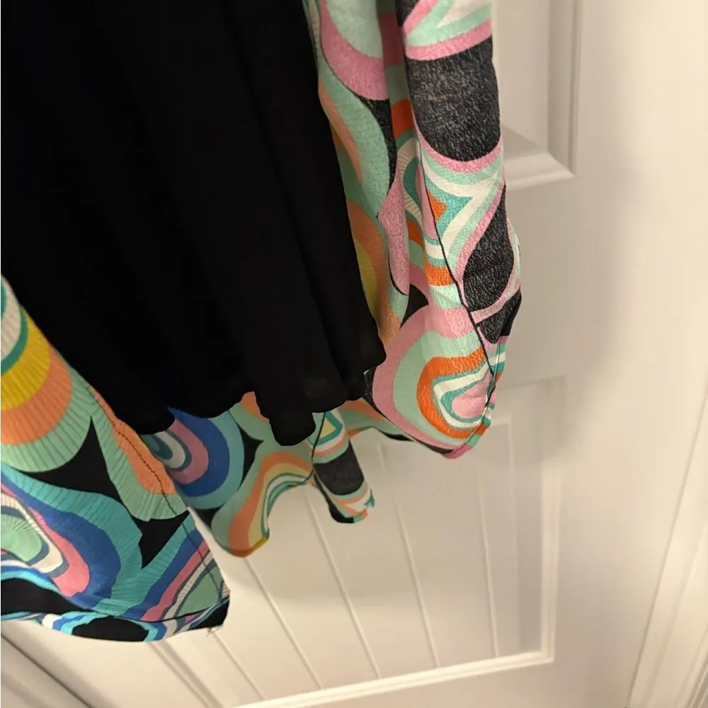 Anthropologie Kenzie Asymmetrical Dress with Pastel Swirls Size 6 - Image 6