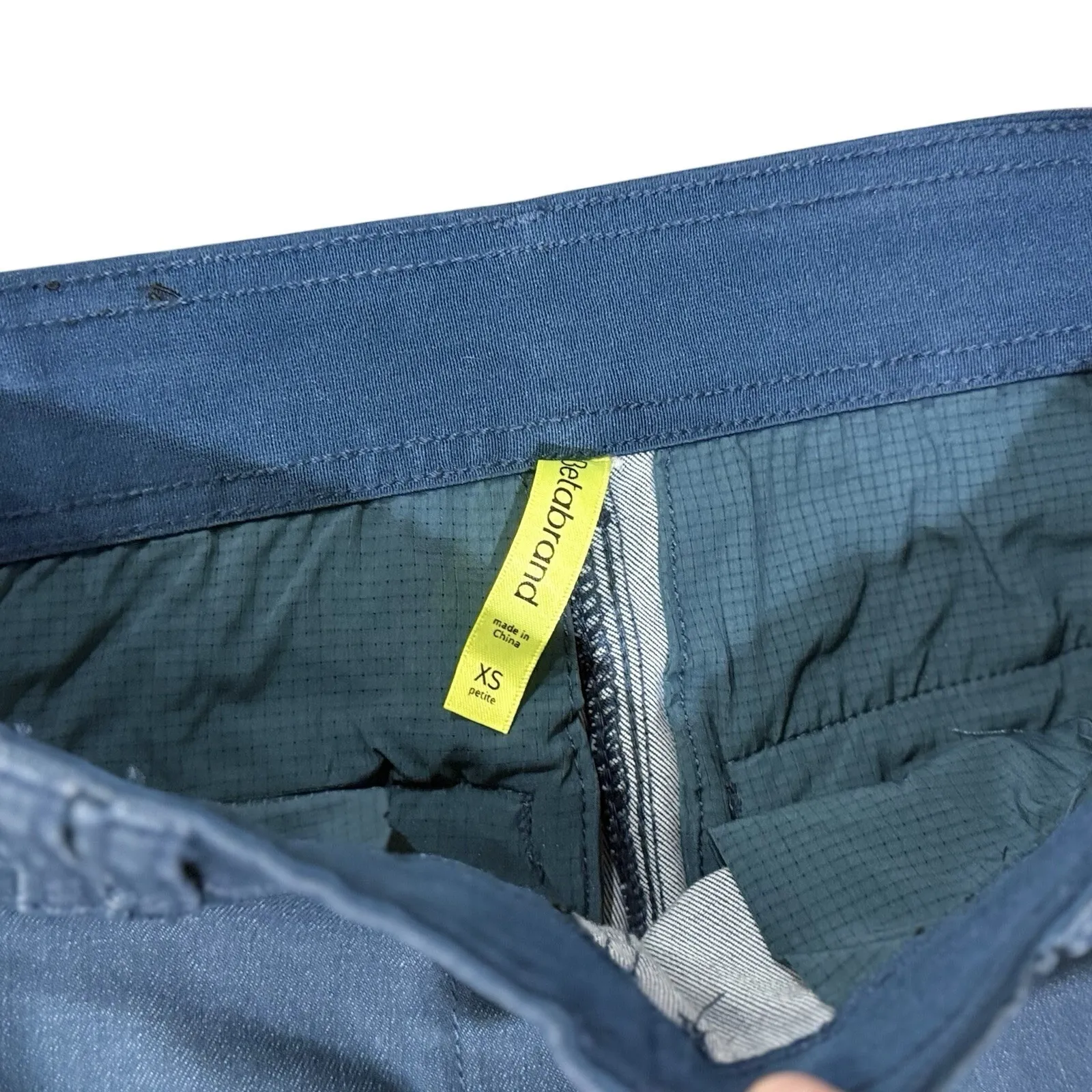 Betabrand Women's Burton Wide Leg Crop Chino Pants XS Petite Dark Ocean Teal - Image 3