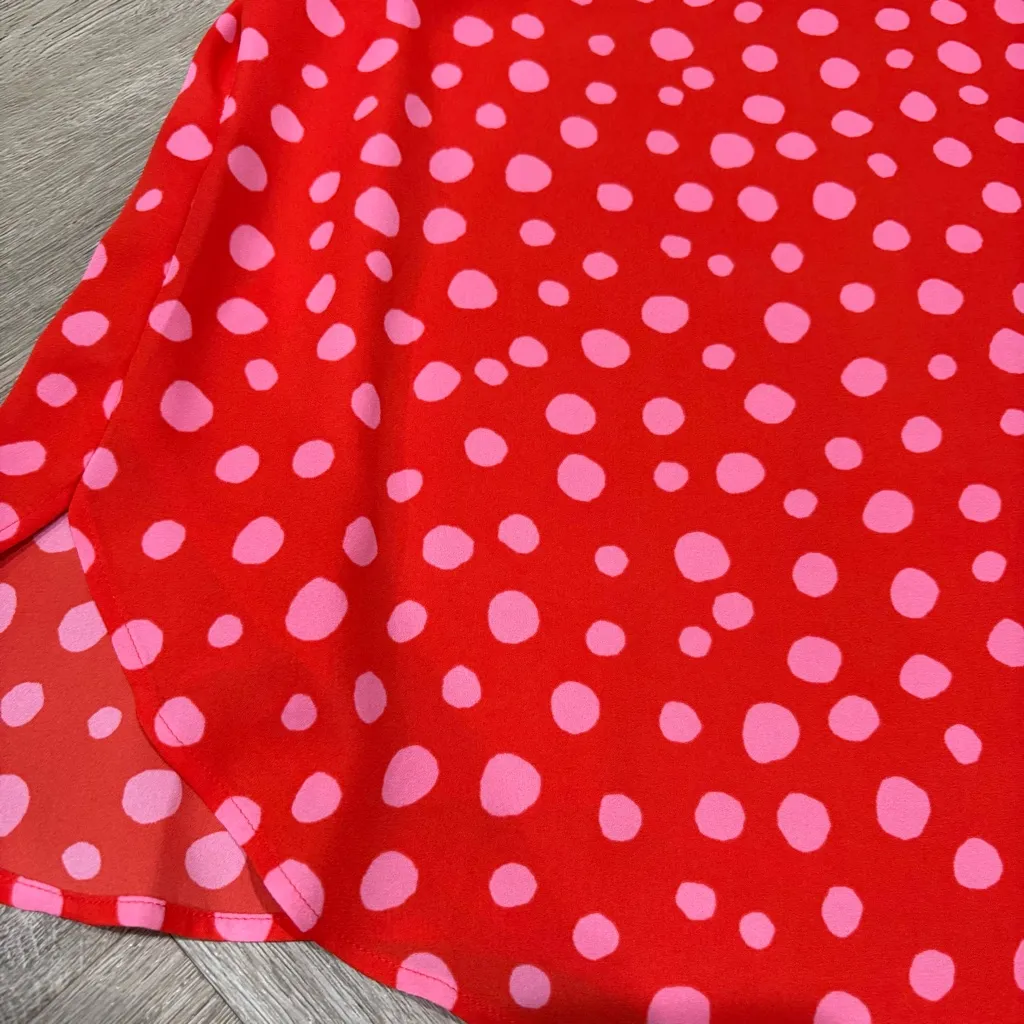 LOFT Red & Pink Polka Dot Women's Tank Top Size M - Image 2