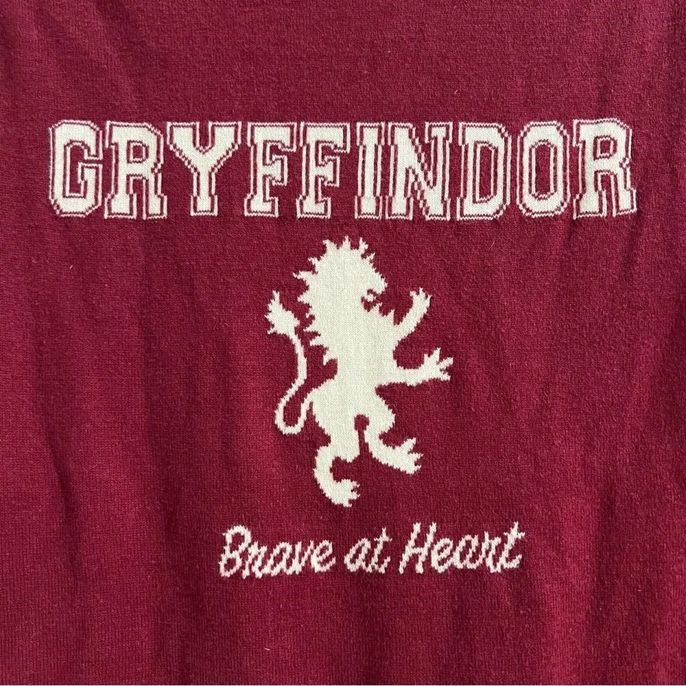Gryffindor Pullover Crewneck Sweater Women’s Medium and Socks Harry Potter Merch Red - Image 3
