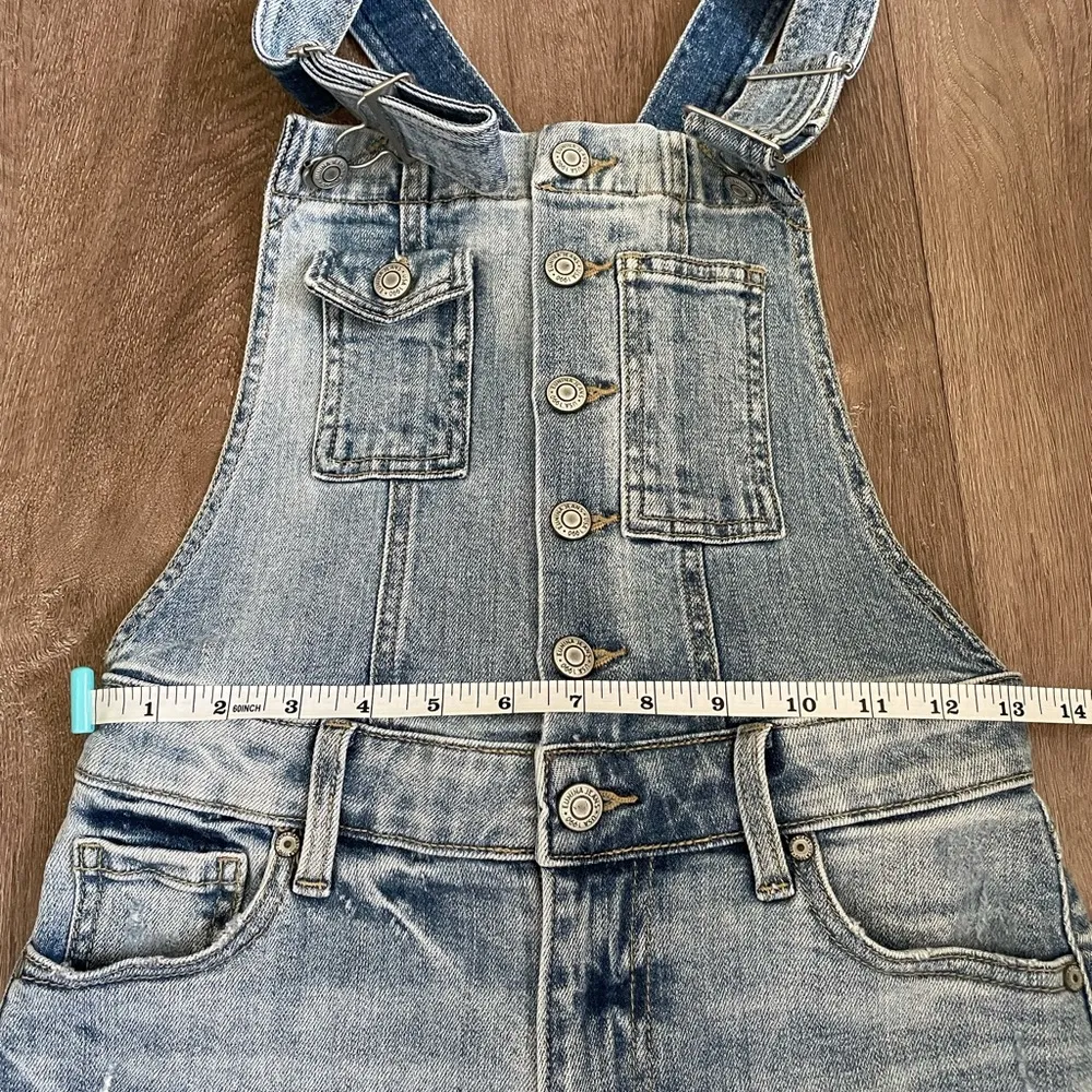 Eunina Elle Shortall XS denim jean shorts overalls - Image 10