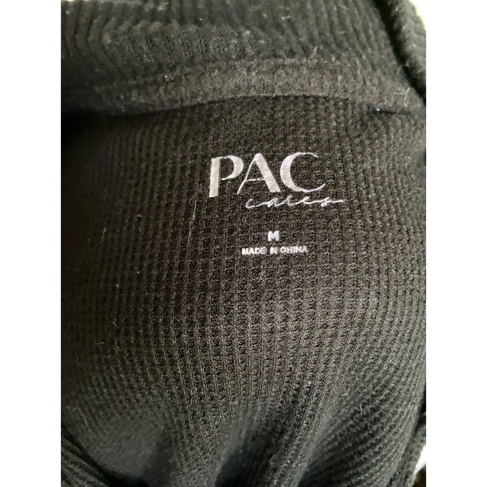 PacSun Womens Top Size M Cropped Ribbed‎ Knit V-Neck Collared Short Sleeve Black - Image 6