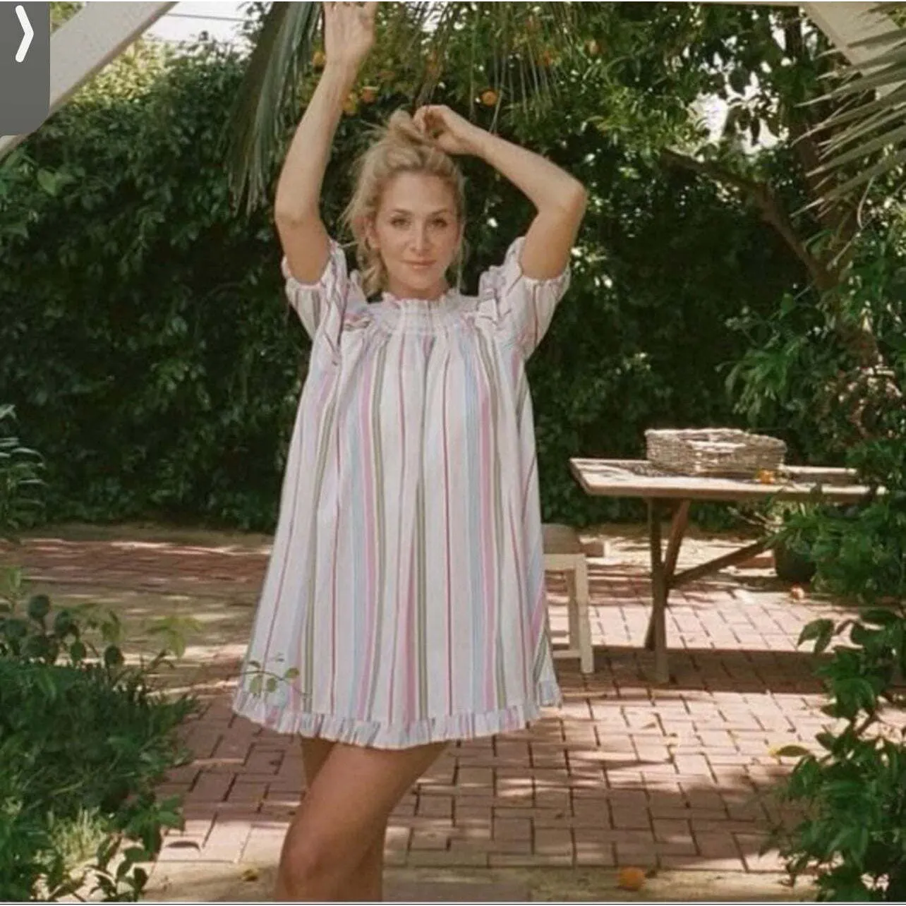 Hill House Genevieve Nap Dress Multicolor Stripe Dress Size Small - Image 2