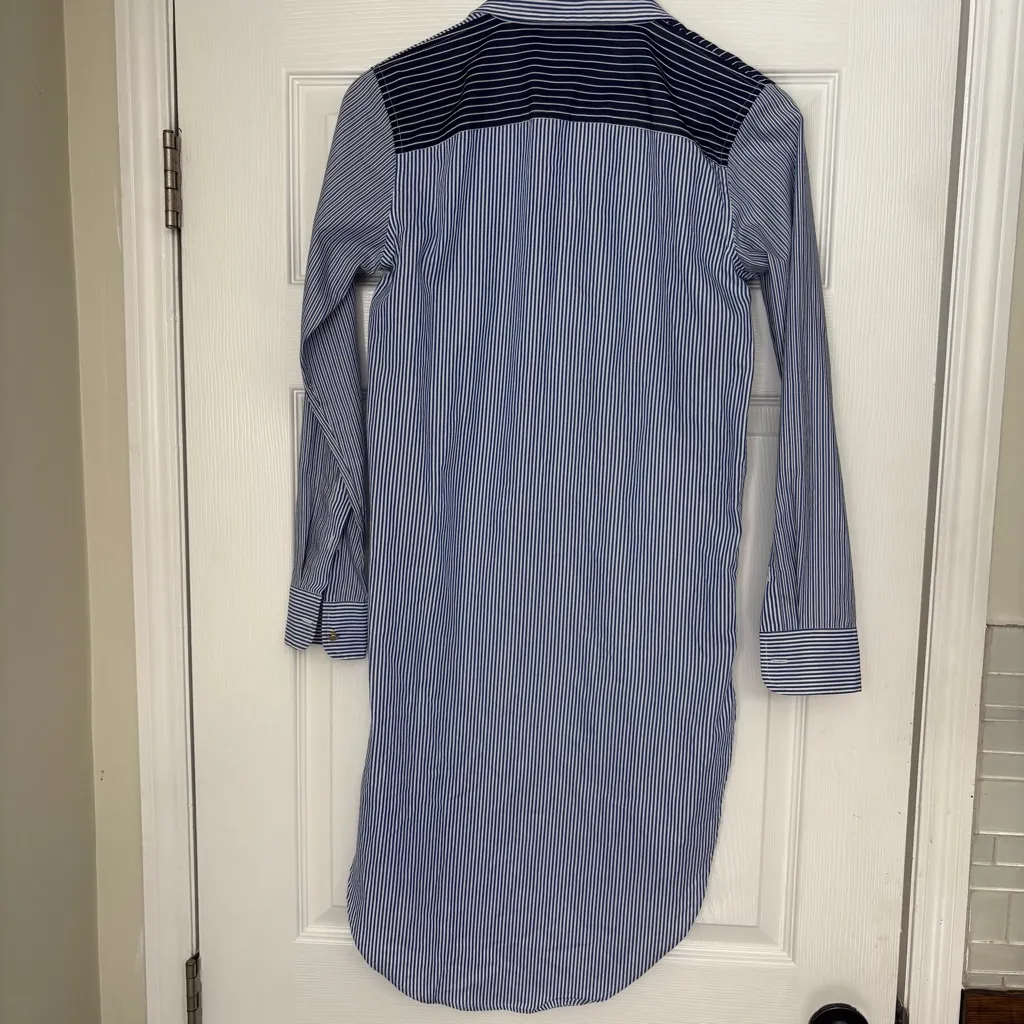 Lauren Ralph Lauren Blue And White Stripe Button Front Dress Size‎ XS - Image 2