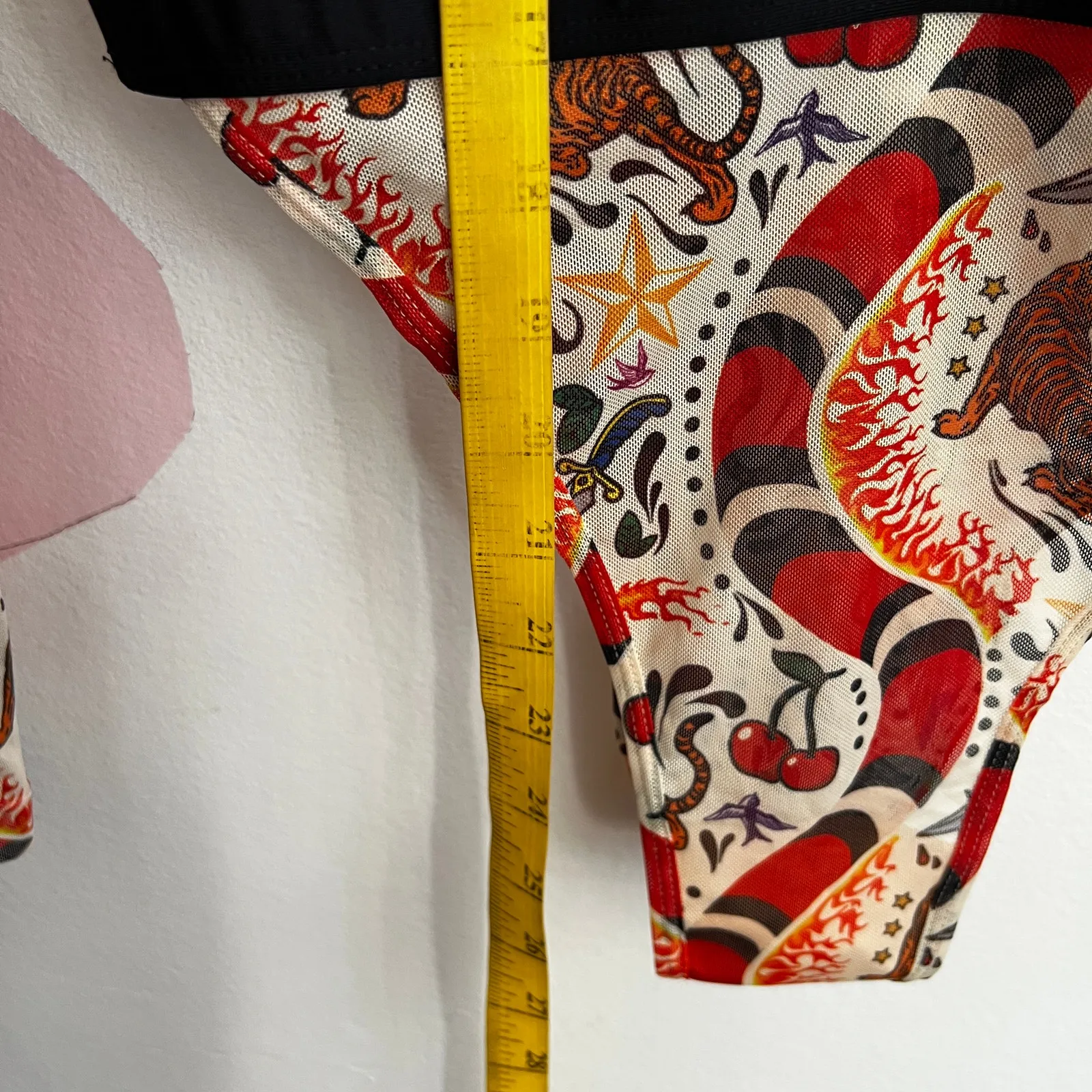 Beginning Boutique Mesh Buckle‎ Bodysuit Sheer Festival Edgy Grunge Rave Large - Image 4