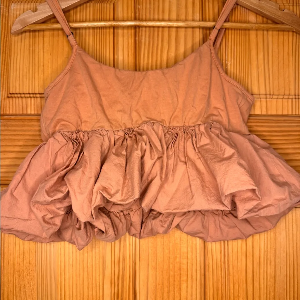 Maeve by Anthropologie Peplum Cami Ruffle Hem Tank Top Size Small - Image 3