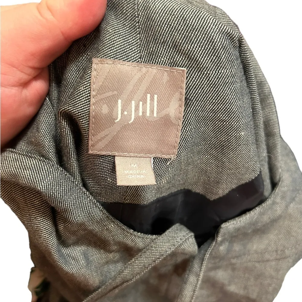 J.Jill  linen chambray full zip long coat - Image 3