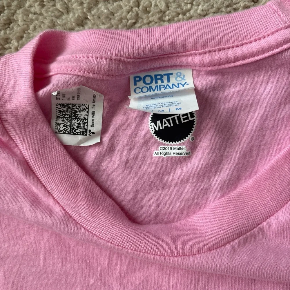 Mattel Barbie Pink Crew Neck Tee Size M - Image 4
