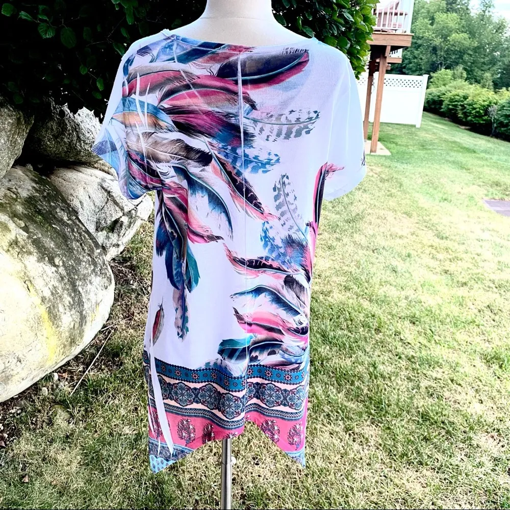 Blush Plus Size Short Sleeve Handkerchief Hem Top - Image 5