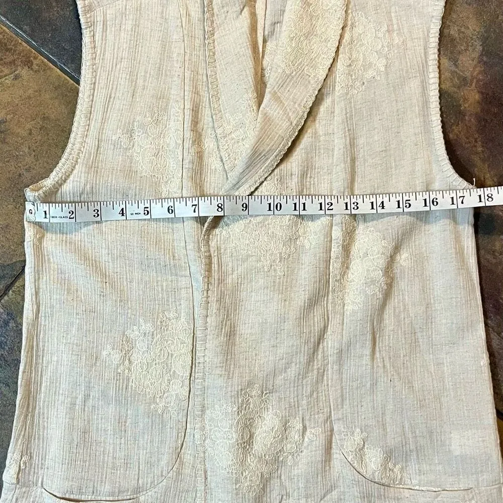 Coldwater Creek Sleeveless Floral Open Front Cardigan Vest Small - Image 6