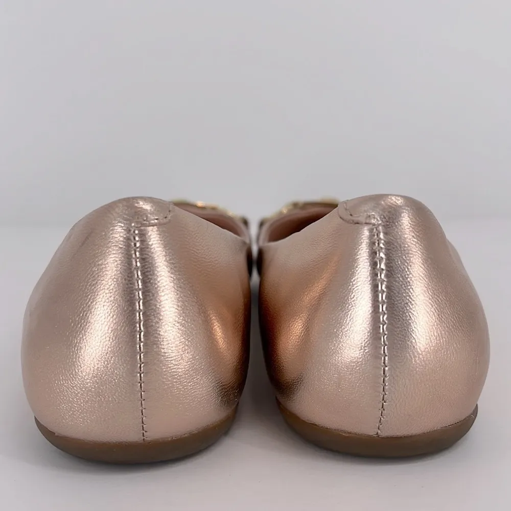 Kate Spade Pink Leather Phoebe Flats Light Blush Pink with Gold Buckle - Image 14