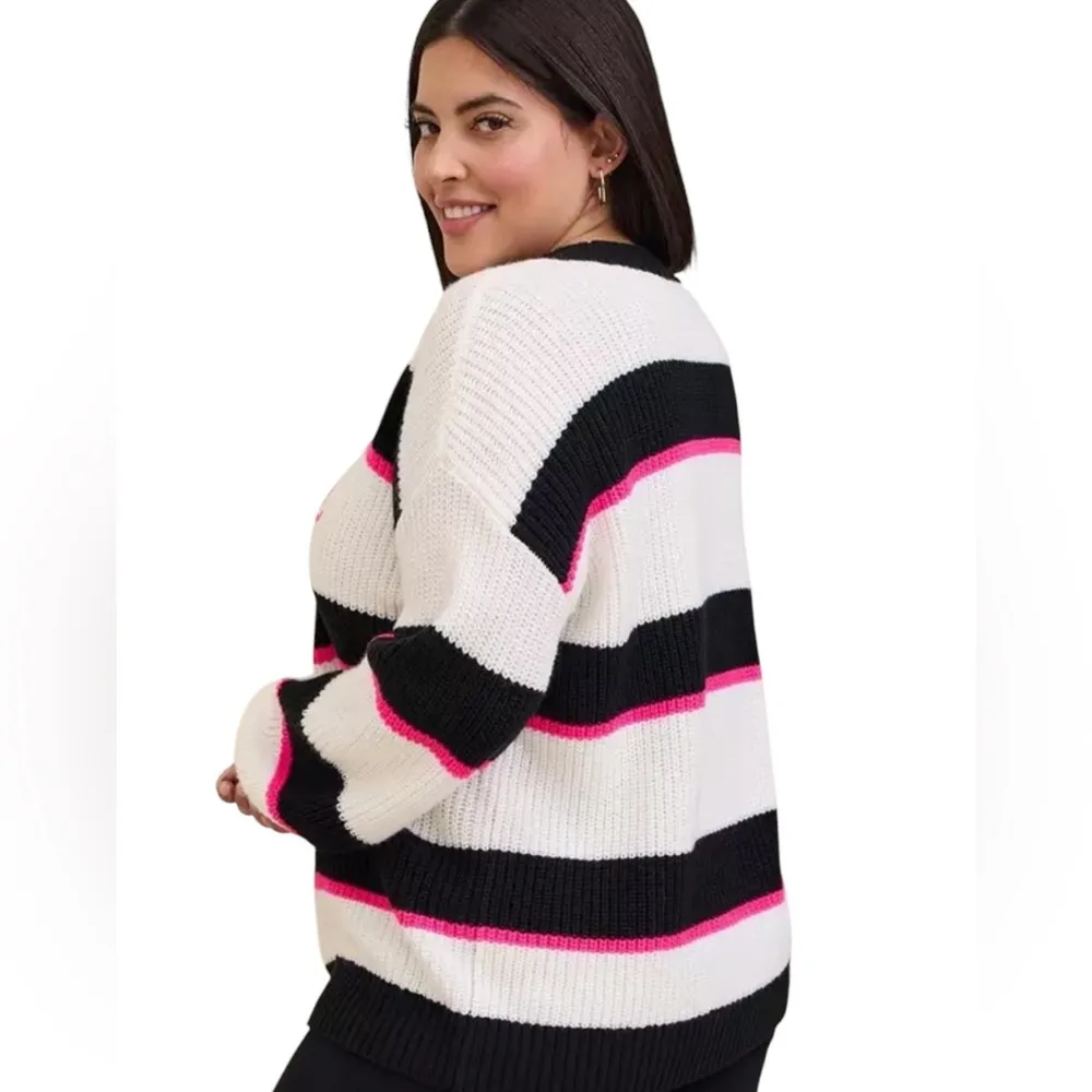 Torrid Pullover Drop Shoulder Crew Neck Sweater Jet’aime Womens Size Medium NWT - Image 2