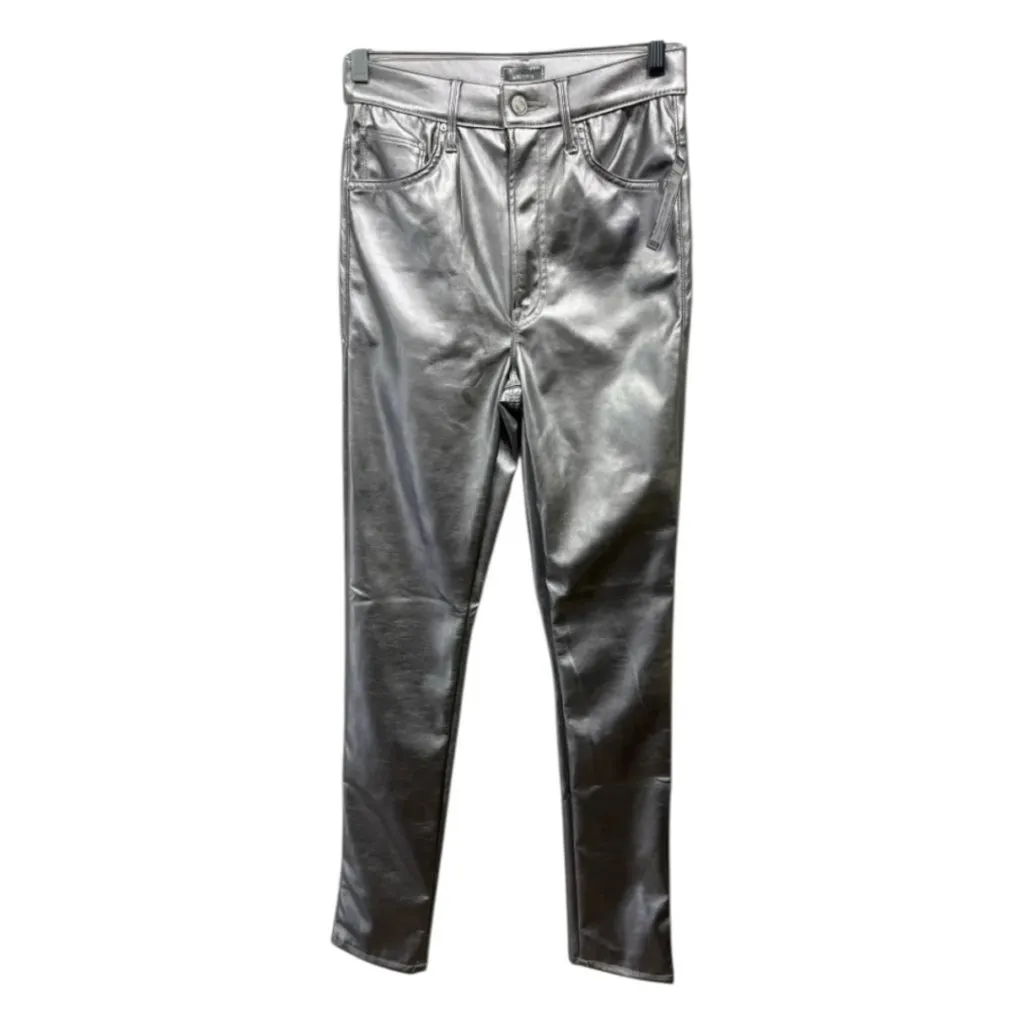 NWT Mother Rail Skimp Silver Faux Leather Jeans 26 - Image 10