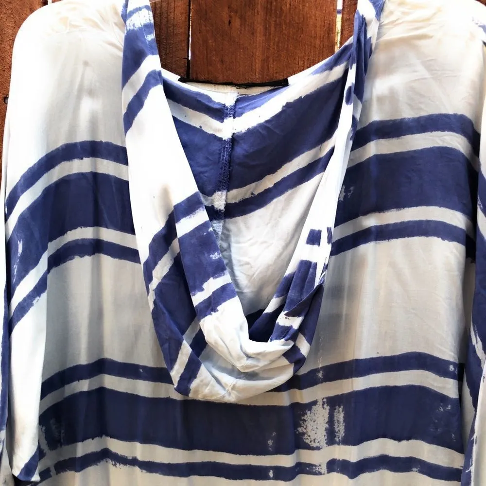 Blue Life Striped‎ Hooded Maxi Dress - Image 6