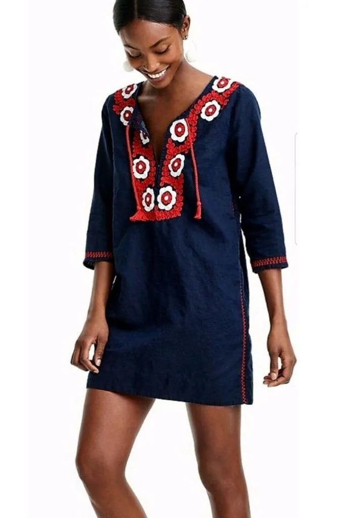 NWT J. Crew embroidered beach tunic Dress Embroidered Bohemian - Image 3