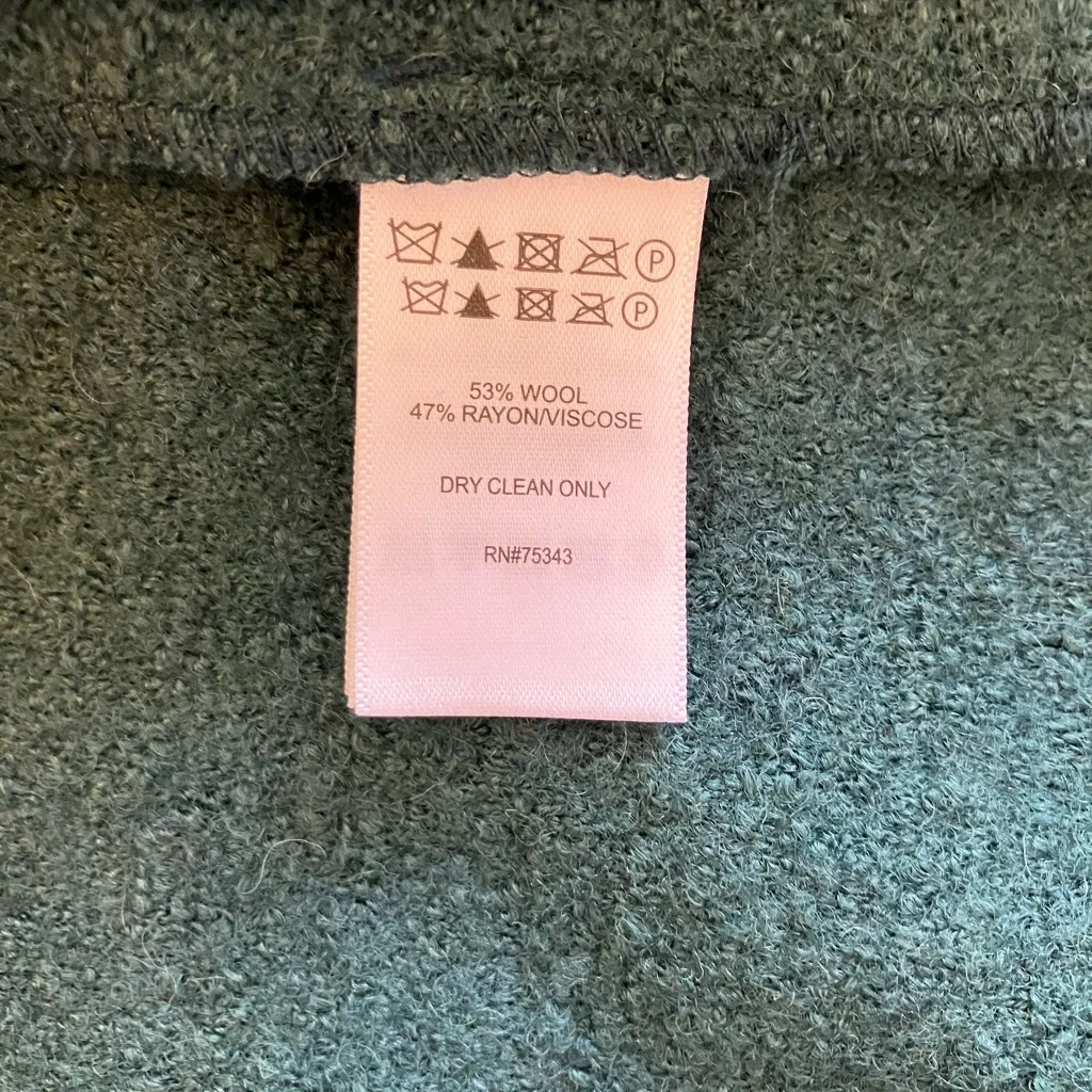 Rachel Zoe Green Wool Blend Coat M - Image 8