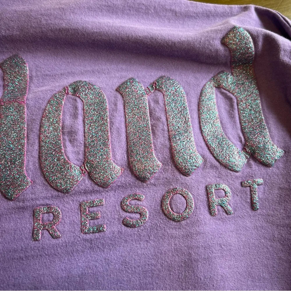 Disney Spirit Jersey Purple Glitter Disneyland Resort S Flawed Oversized - Image 11