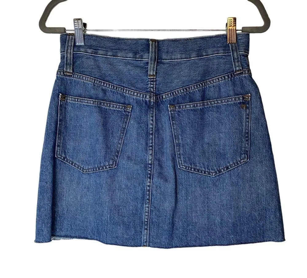 Madewell Rigid Denim A-Line Mini Skirt in Lakeline Wash Eco Edition 27 - Image 3