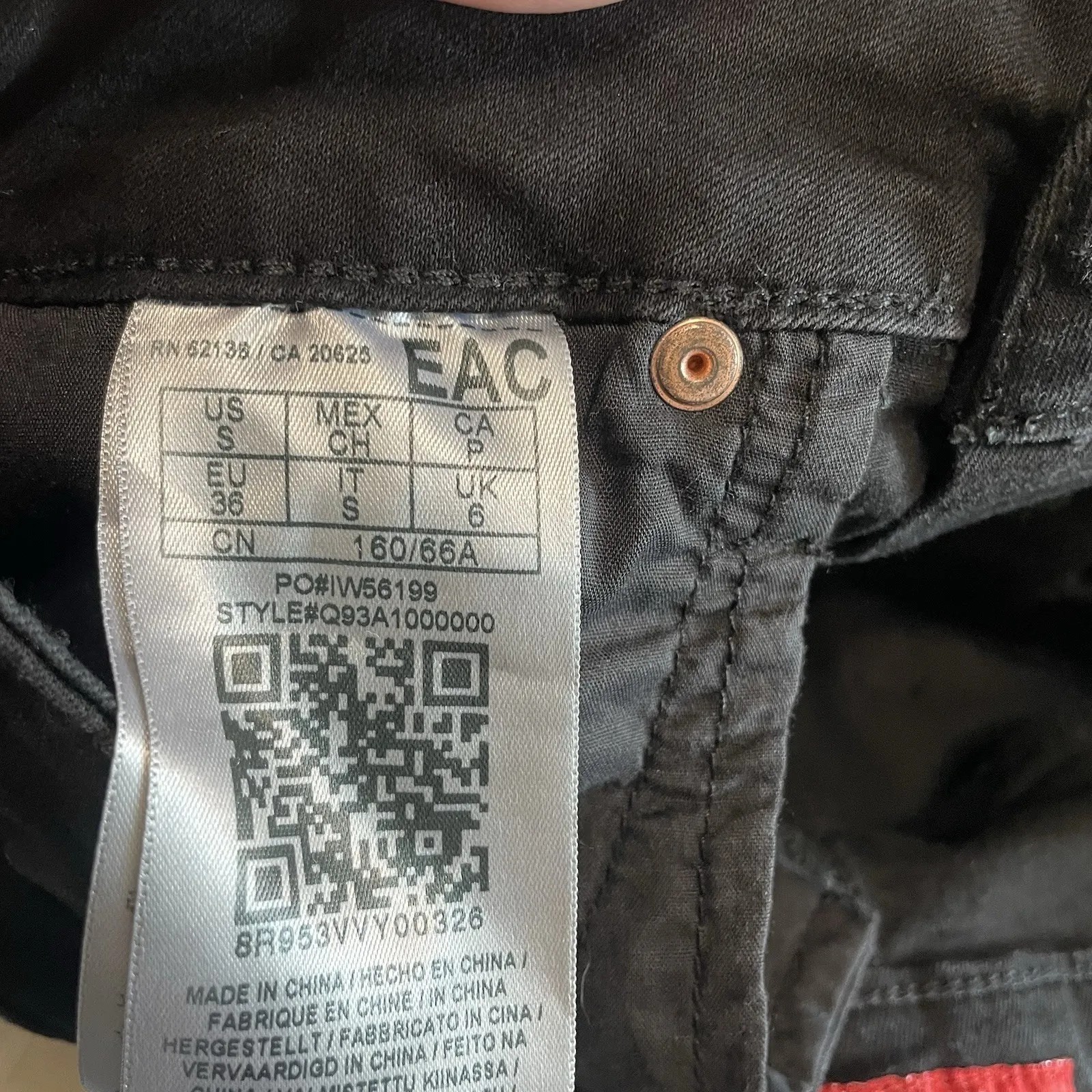 Guess‎ Black Denim Skirt Mini with Logo Tape Trim Frayed Hem - Image 8